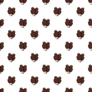 Brown winter gloves seamless pattern for design イラスト素材