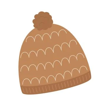 Brown winter hat Stock Illustration