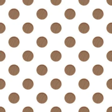 Brown wood circles pattern on white background Stockillustratie