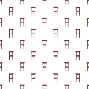 Brown wooden bar stools repeating seamless pattern background Stock Illustration