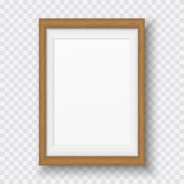 Brown wooden rectangle frame with soft shadow for text or picture is on squared Stock Illustration