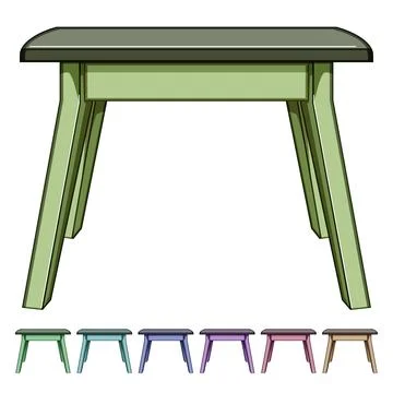 Brown wooden table cartoon vector graphic Stock Illustration