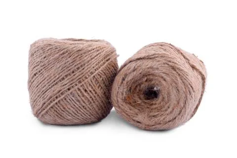 Brown wool yarn Stock Photos
