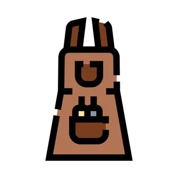 Brown work apron protecting clothes in kitchen Stock Illustration