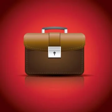 Brown work bag with glass reflection Stock Illustration