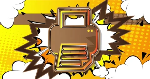Brown Yellow Comic Book Printer Sign Stock Footage 169261267