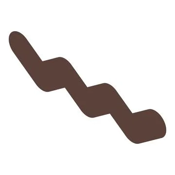 Brown zigzag line representing decreasing trend on white background 스톡 일러스트