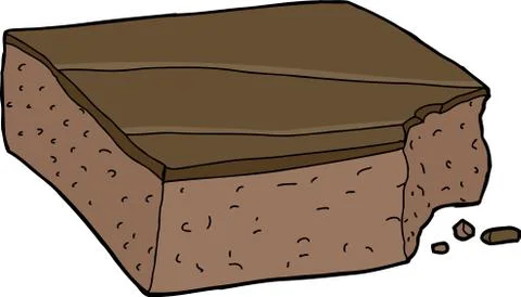 Brownie with Bite Mark Stock Illustration