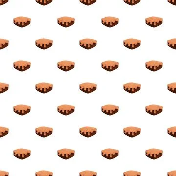 Brownie cake desserts seamless pattern illustration background Stock Illustration