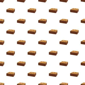 Brownie cake squares pattern on white background イラスト素材