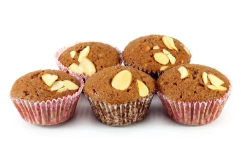 Brownie cake on white background Stock Photos