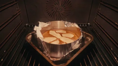 Brownie in the hot oven timelaps. Stock Footage 168527435