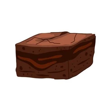 Brownie vector drawing showing chocolate dessert and sweet food Stock Illustration