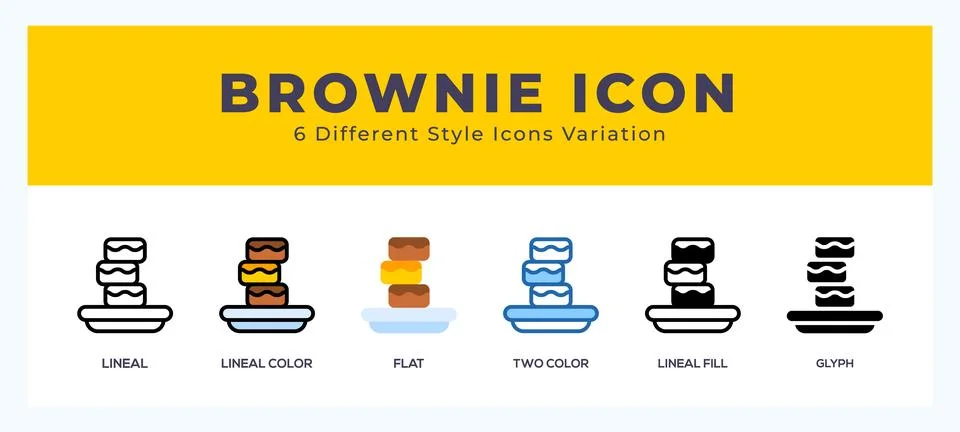 Brownie vector icon. with different styles vector illustration. 스톡 일러스트