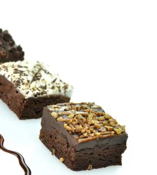 Brownies close up Stock Photos