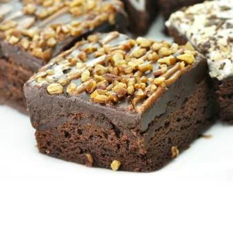 Brownies close up Stock Photos