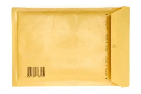 Brownish Envelope Isolated on a White Background Stockfoto's