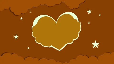 Brownish heart-winged custom Message motion greeting card Stock Footage 102820544