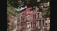 Brownstones, Row Houses, Brooklyn, New York, 1971 Stock Footage