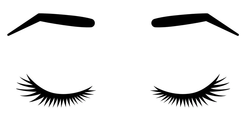 Brows and lashes. Vector illustration of lashes and brows. For beauty salon,  Illustrazione stock
