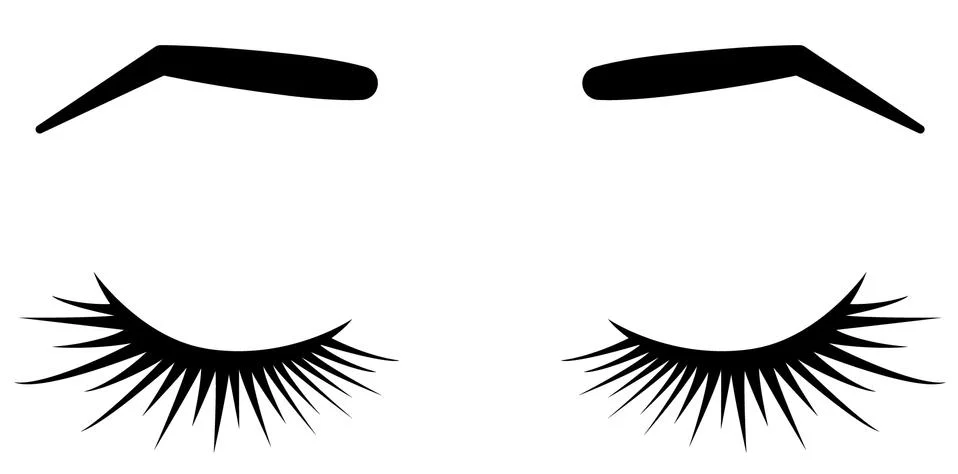Brows and lashes. Vector illustration of lashes and brows. For beauty salon,  Stock Illustration