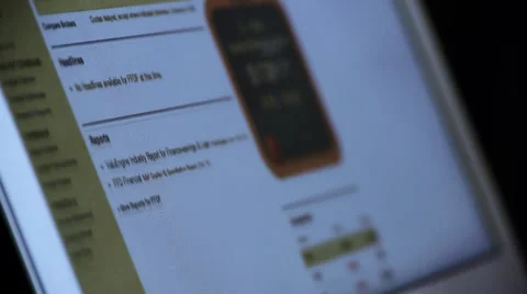 Browse the business data from web,computer show financial data. Stock Footage 35472241
