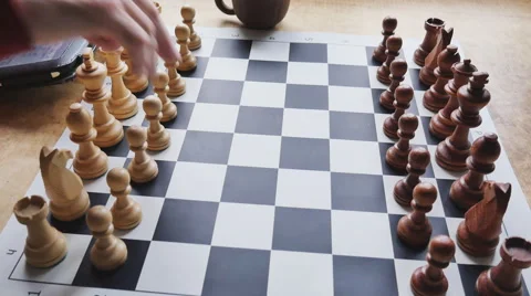 Browse chess games with the tablet timelapse Stock Footage 63330867