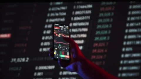 Browse Digital Exchange Market Data, Man Touching Smartphone Screen Stock Footage 201039547