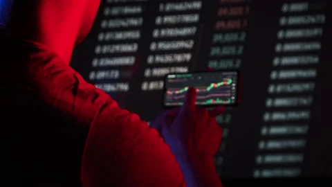 Browse Digital Exchange Market Data, Man Touching Smartphone Screen Stock Footage 201114504