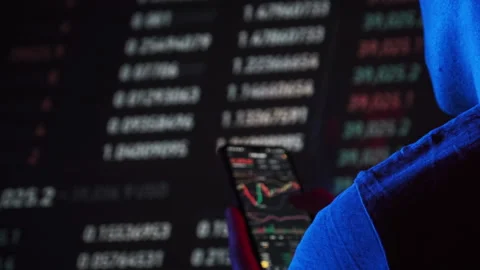 Browse Digital Exchange Market Data, Man Touching Smartphone Screen Stock Footage 201134415