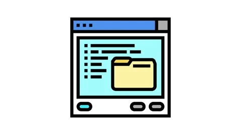 Browse folder color icon animation Stock Footage 224928726