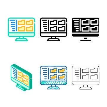 Browse folder color icon vector diversity 스톡 일러스트