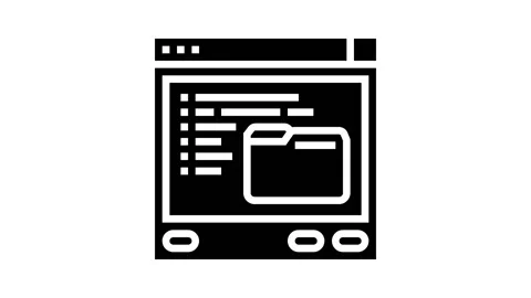 Browse folder glyph icon animation Stock Footage 222809352