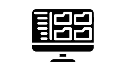 Browse folder glyph icon animation Stock Footage 227096044