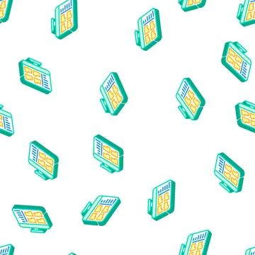 Browse folder isometric icon seamless pattern Stock Illustration