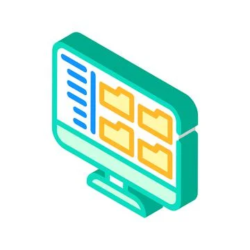 Browse folder isometric icon vector illustration Stock Illustration