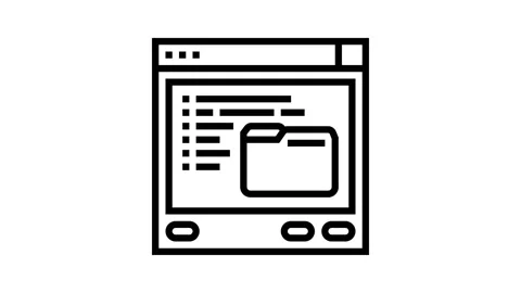 Browse folder line icon animation Stock Footage 224269516