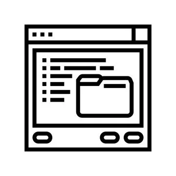 Browse folder line icon vector illustration Illustrazione stock