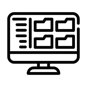 Browse folder line icon vector illustration Stock Illustration