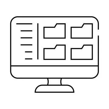 Browse folder line icon vector illustration Illustrazione stock