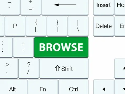 Browse green keyboard button Stock Illustration