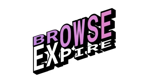 BROWSE vs EXPIRE, 3D Text Animation in Isometric View with Opposite Word Motion Stock Footage 314263325