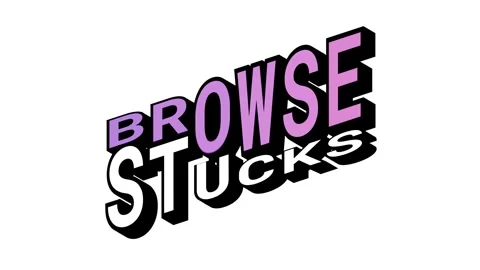 BROWSE vs STUCKS, 3D Text Animation in Isometric View with Opposite Word Motion Stock Footage 314263317