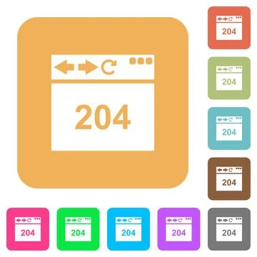 Browser 204 no content rounded square flat icons Ilustración de archivo