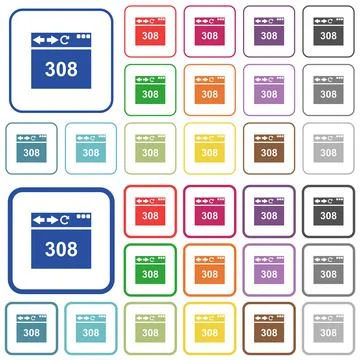 Browser 308 Permanent Redirect outlined flat color icons Ilustración de archivo