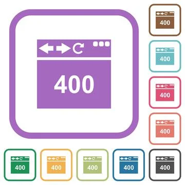 Browser 400 Bad Request simple icons Stock-Illustration