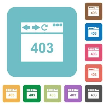 Browser 403 forbidden rounded square flat icons Ilustración de archivo