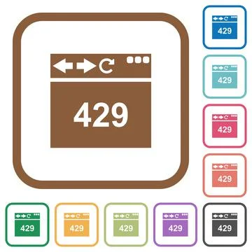 Browser 429 Too Many Requests simple icons Stock Illustration