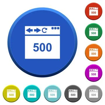 Browser 500 internal server error beveled buttons Stock Illustration