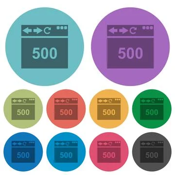 Browser 500 internal server error color darker flat icons 스톡 일러스트
